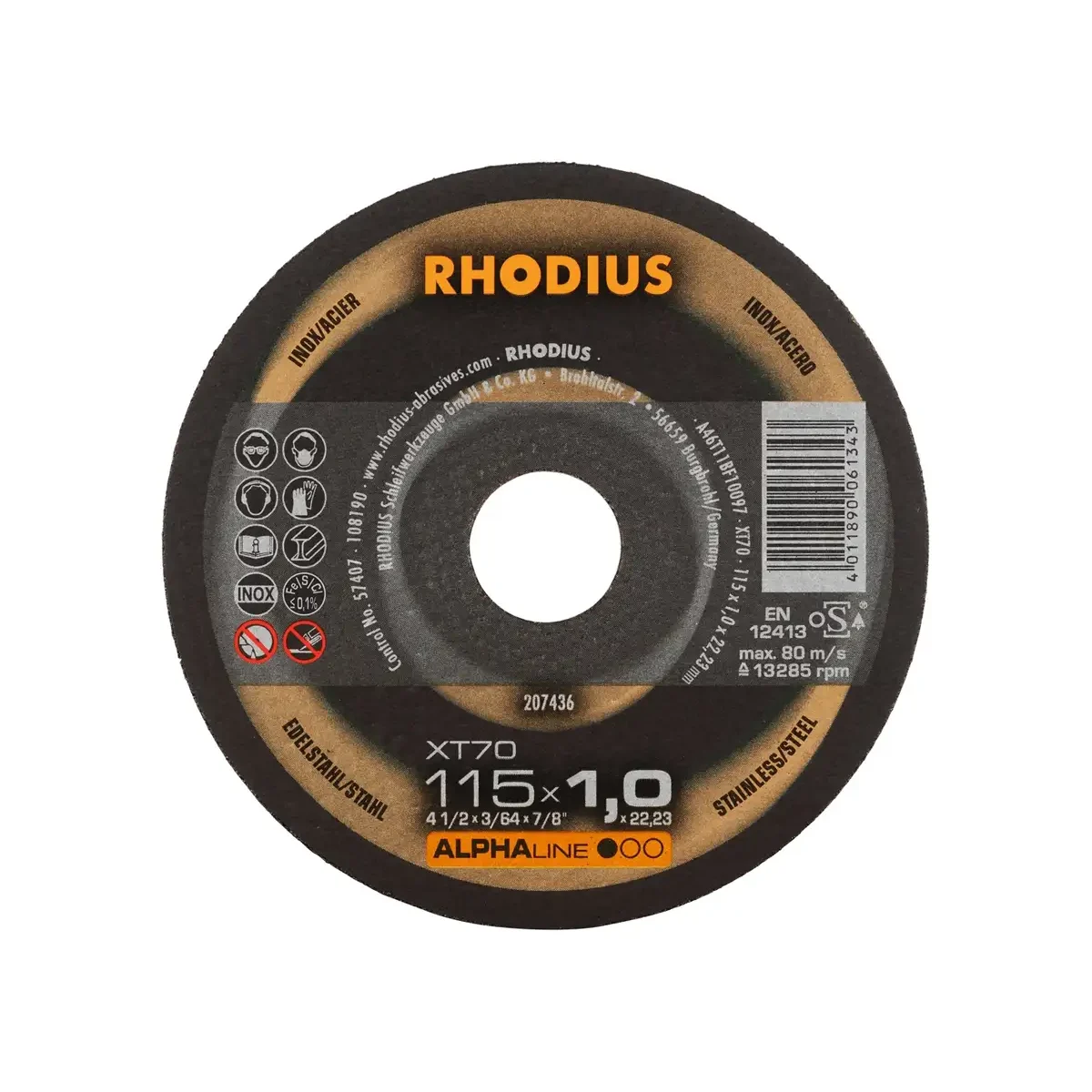 rhodius rezna ploča alphaline 115x1,0x22,23 xt70 t41