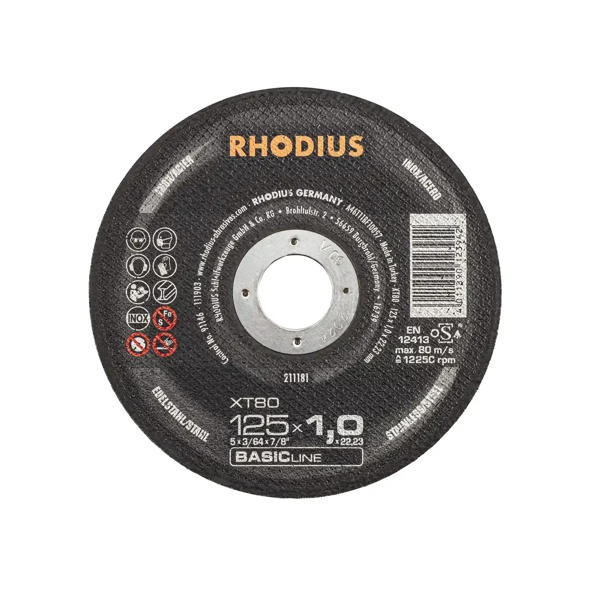rhodius rezna ploča basicline 125x1,0x22,23 xt80 t41