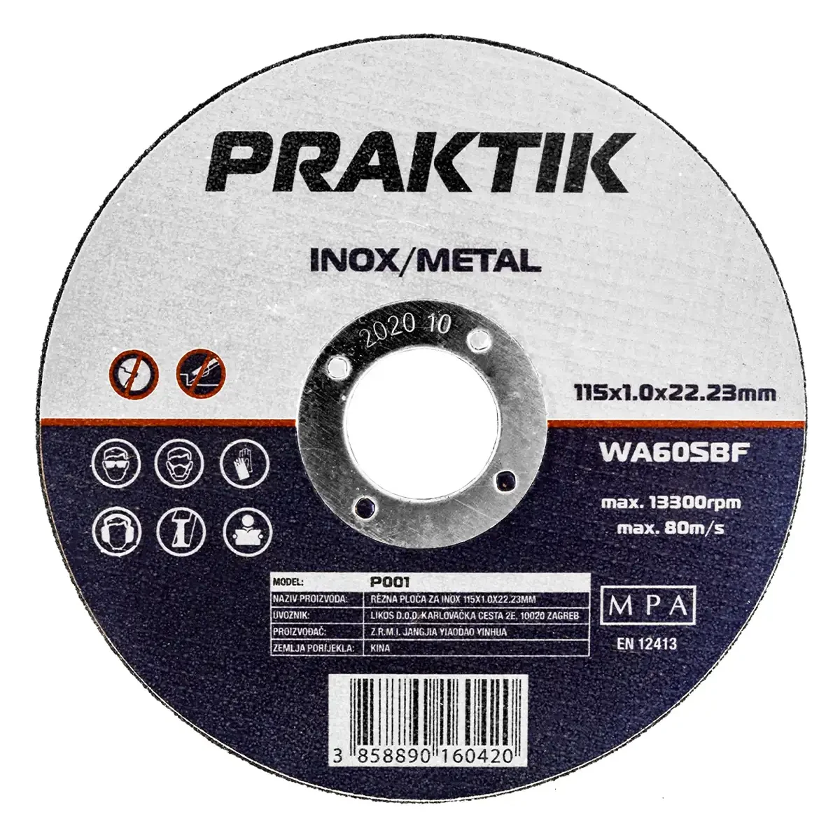 praktik rezna ploča za inox 115x1x22 mm p001