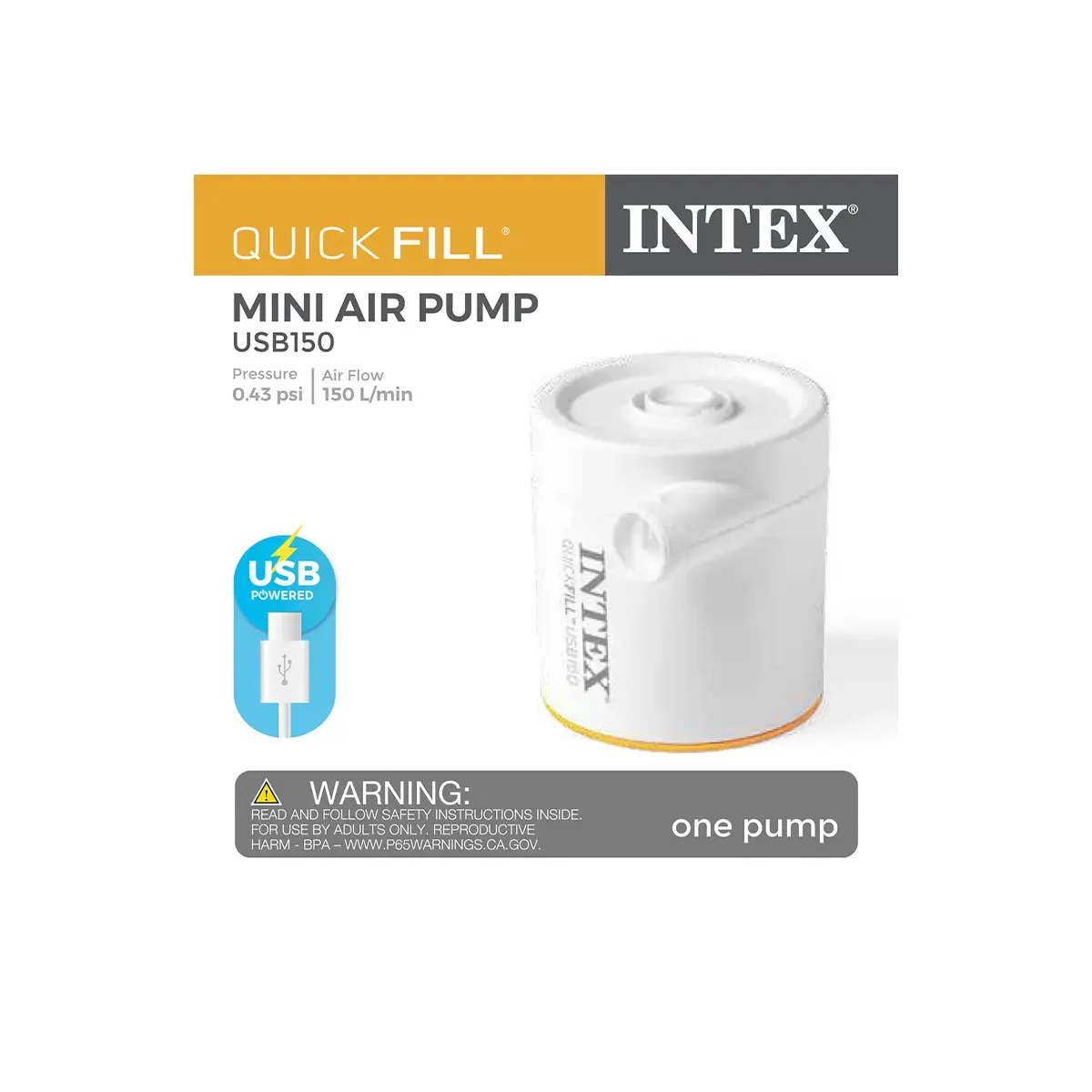 intex quick fill® usb električna zračna pumpa usb150 66616